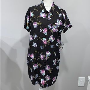 Vans Black Button Down Floral Dress